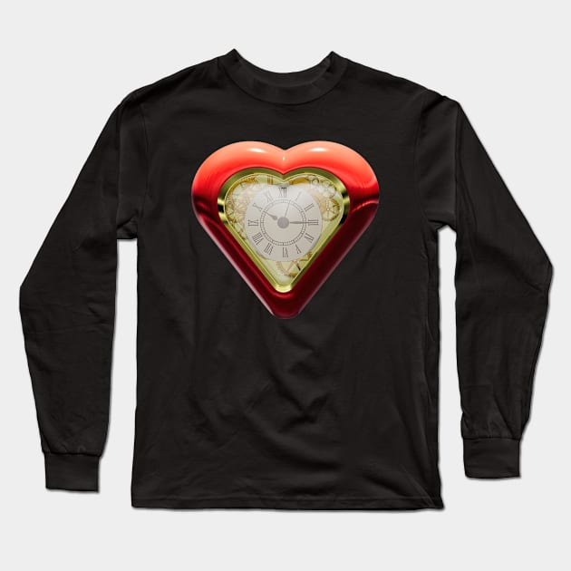 Clock Heart Long Sleeve T-Shirt by Marian87